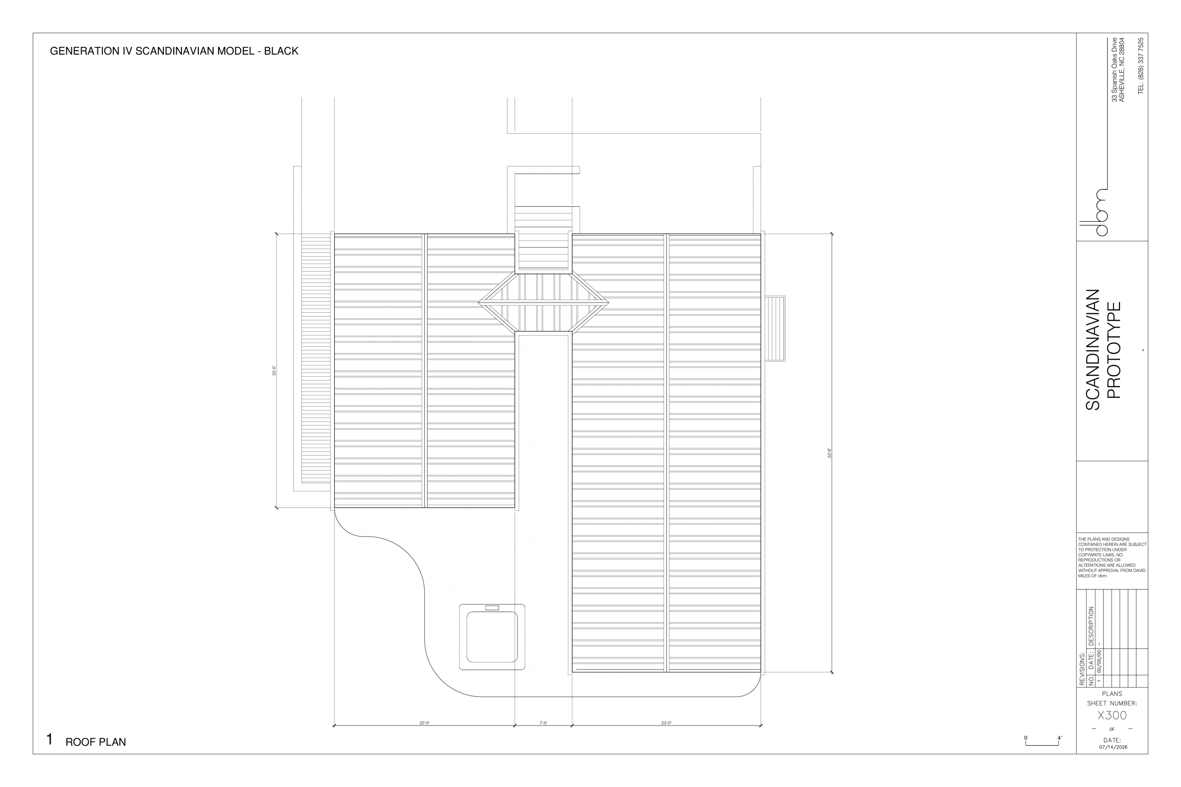 Roof plan of the Cortina residence prototype