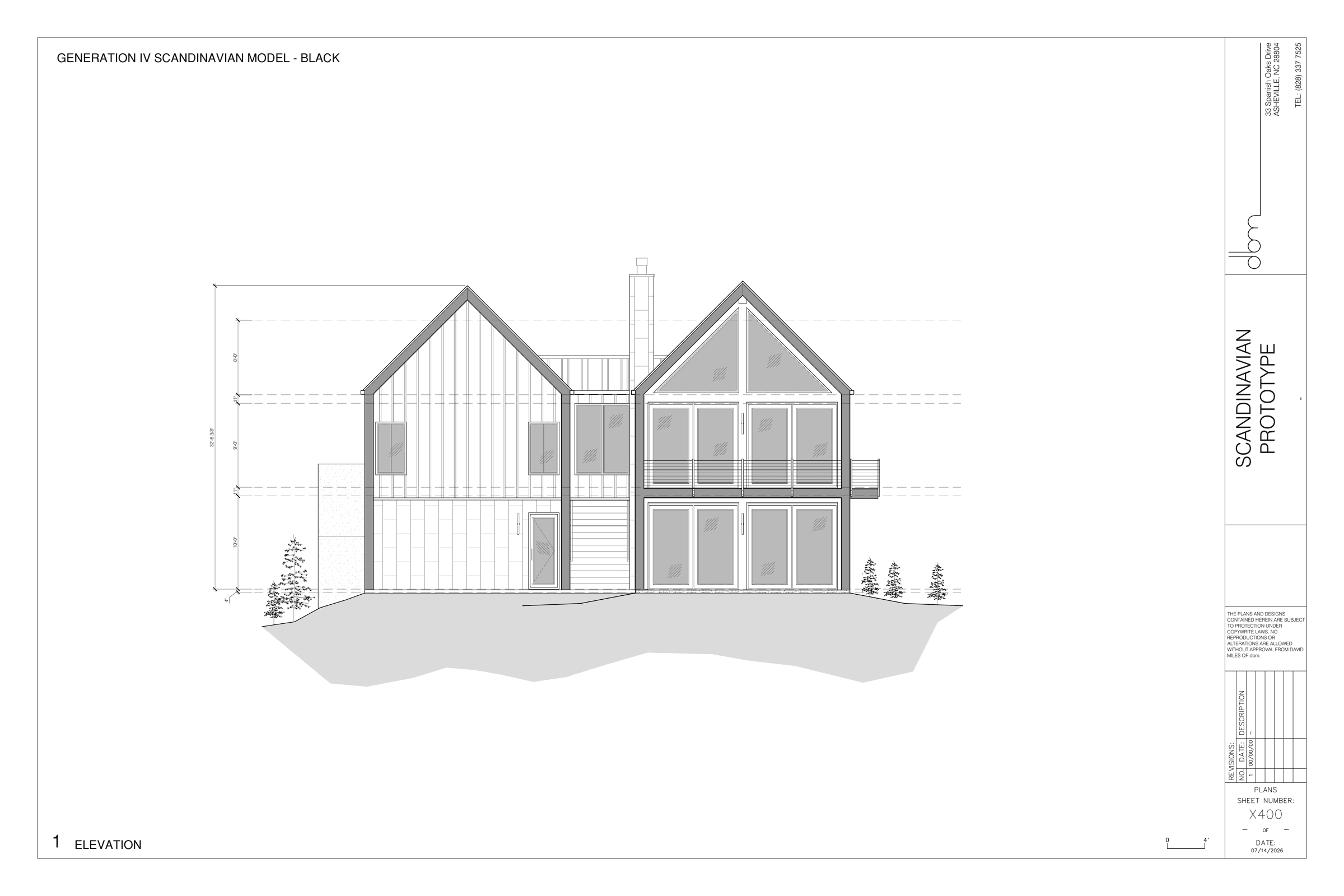 Exterior elevation of the Cortina residence prototype