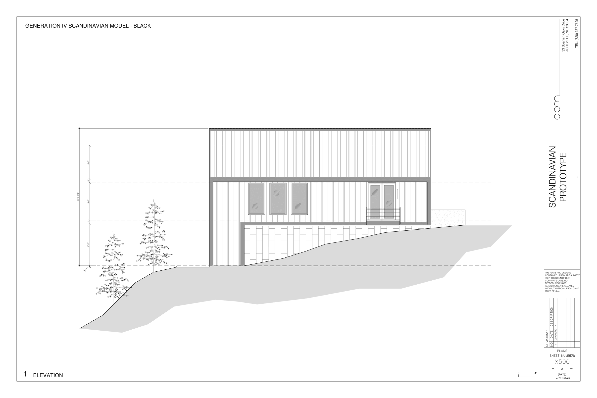 Exterior elevation of the Cortina residence prototype