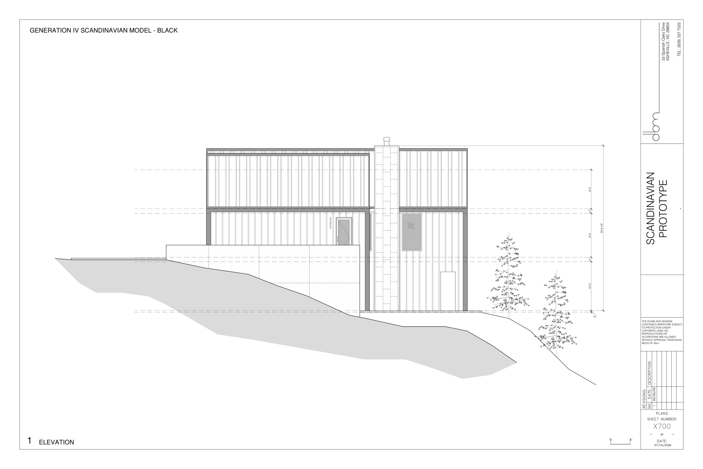 Exterior elevation of the Cortina residence prototype