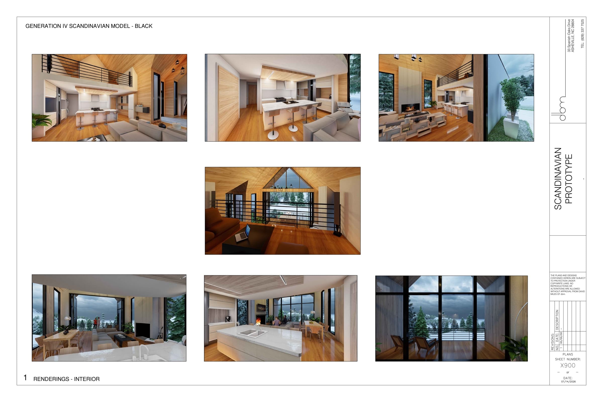 Interior renderings of the Cortina residence prototype